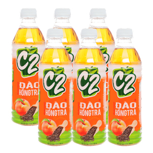 TRÀ ĐEN C2 VỊ ĐÀO 455ML - LỐC 6