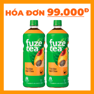 FUZETEA TRÀ ĐÀO VÀ HẠT CHIA 1 LÍT