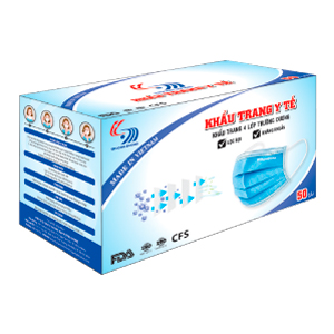 KHẨU TRANG Y TẾ 4 LỚP TRƯỜNG DƯƠNG HỘP 50 CÁI