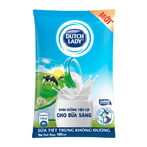 SỮA TIỆT TRÙNG DUTCH LADY KHÔNG ĐƯỜNG GÓI 180ML