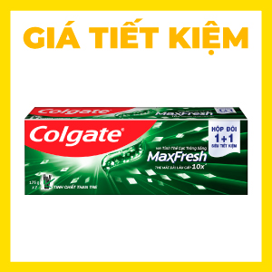 BỘ ĐÔI KEM ĐÁNH RĂNG COLGATE MAXFRESH THAN TRE 175G