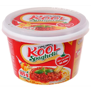 MÌ KOOL SPAGHETTI XỐT THỊT BÒ BẰM VÀ CÀ CHUA HỘP 105G