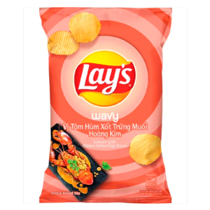 LAY'S VỊ TÔM HÙM XỐT TRỨNG MUỐI HOÀNG KIM 90G