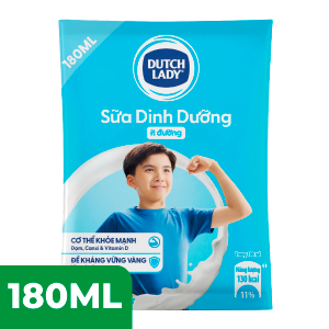 SỮA TIỆT TRÙNG CÔ GÁI HÀ LAN ÍT ĐƯỜNG GÓI 180ML