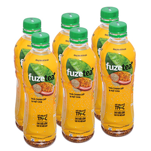 LỐC 6 - FUZETEA TRÀ CHANH DÂY HẠT CHIA 450ML