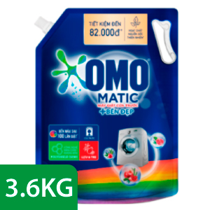NƯỚC GIẶT OMO CỬA TRƯỚC BỀN ĐẸP TÚI 3.6KG