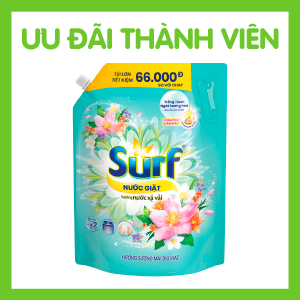 NƯỚC GIẶT SURF HƯƠNG SƯƠNG MAI DỊU MÁT TÚI 3.3KG/3.5KG