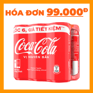 LỐC 6 COCA-COLA SLEEK LON 320ML