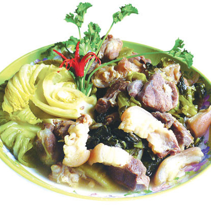 Dưa cải nấu giò heo